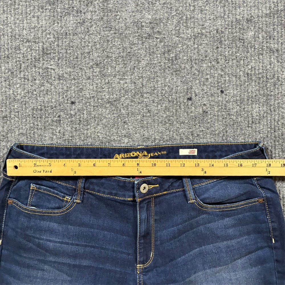 Arizona Jean Co. Womens Super Skinny Jeans Size 17 Dark Wash Denim Mid Rise - Picture 5 of 9